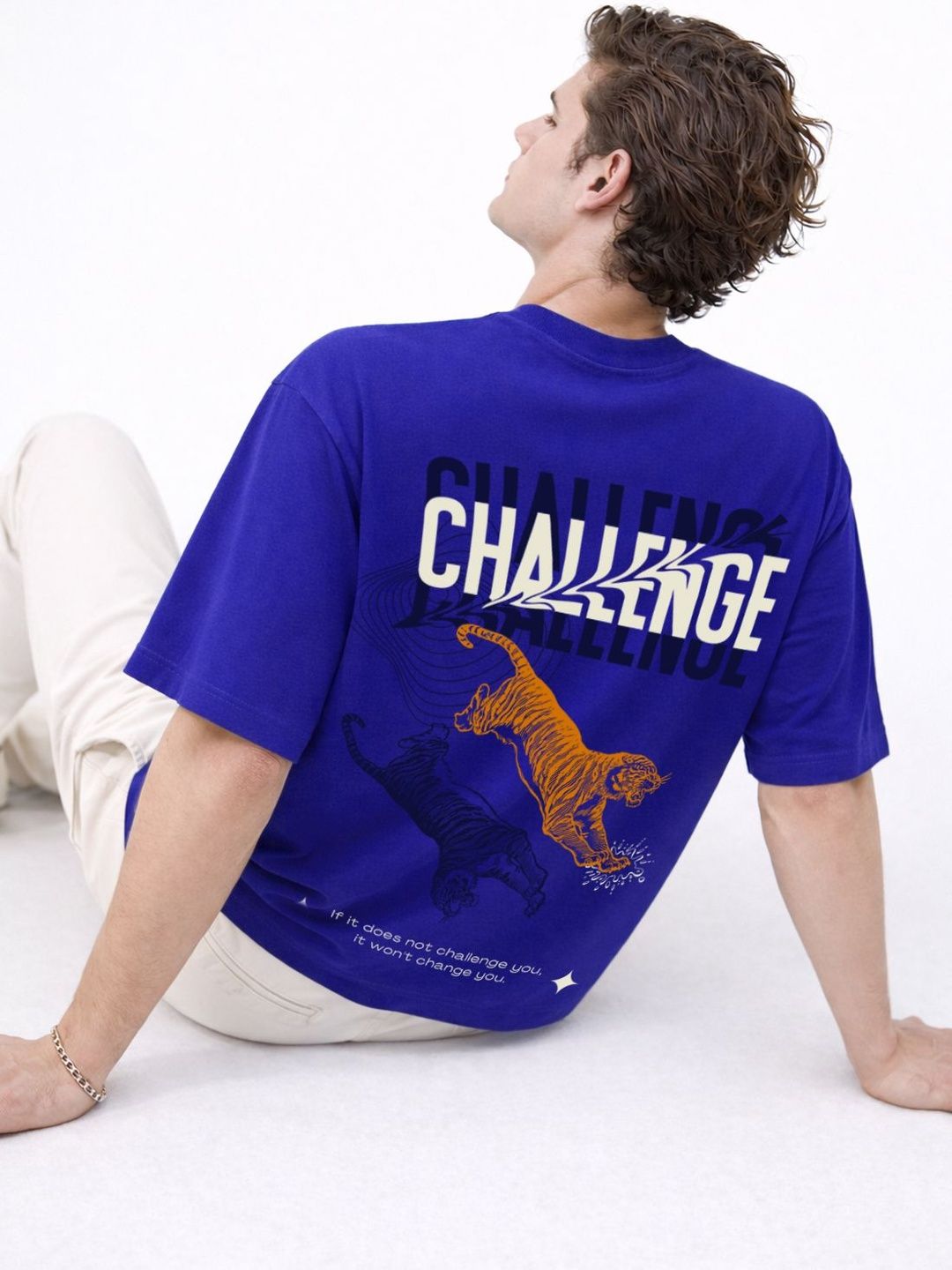 ADRO Men Printed Drop-Shoulder Sleeves T-shirt