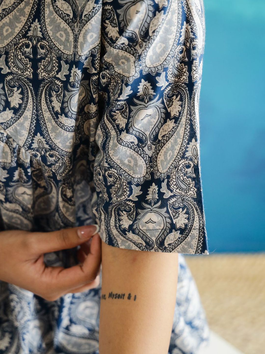 SANSKRUTIHOMES Women Ethnic Motifs Printed Pure Cotton Top