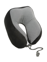 Teakwood Leathers Black Faux Velvet Breathable Travel Pillow