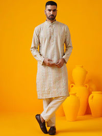 SOJANYA LUXE Ethnic Motifs Embroidered Sequinned Mandarin Collar Straight Kurta
