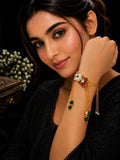 PANASH Women Brass Enamelled Gold-Plated Multistrand Bracelet