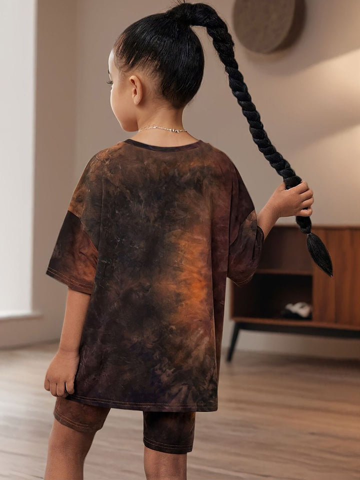 YK Girls Dyed T-shirt with Shorts