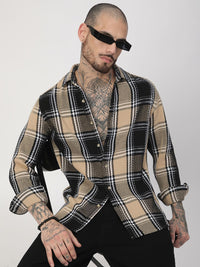 VASTRADO Men Classic Fit Spread Collar Tartan Checked Cotton Casual Shirt