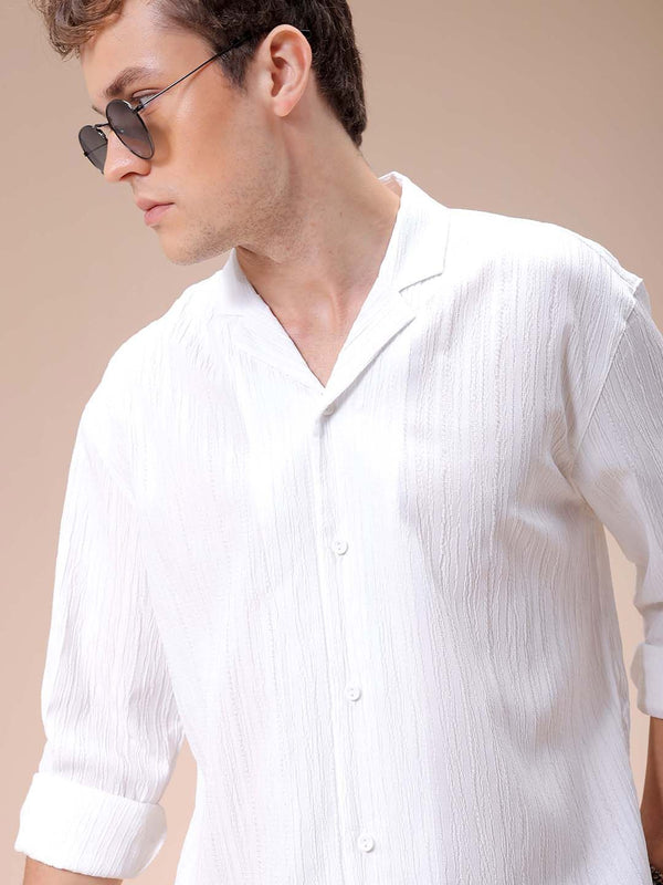 The Indian Garage Co Men Relaxed Fit Dobby Textured Resortwear Shirt