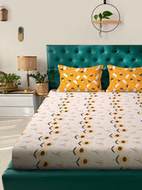 Myntra Elegant Homes Bercetak Warna Peach 300 TC Set Cadar King 2.50 m x 2.20 m
