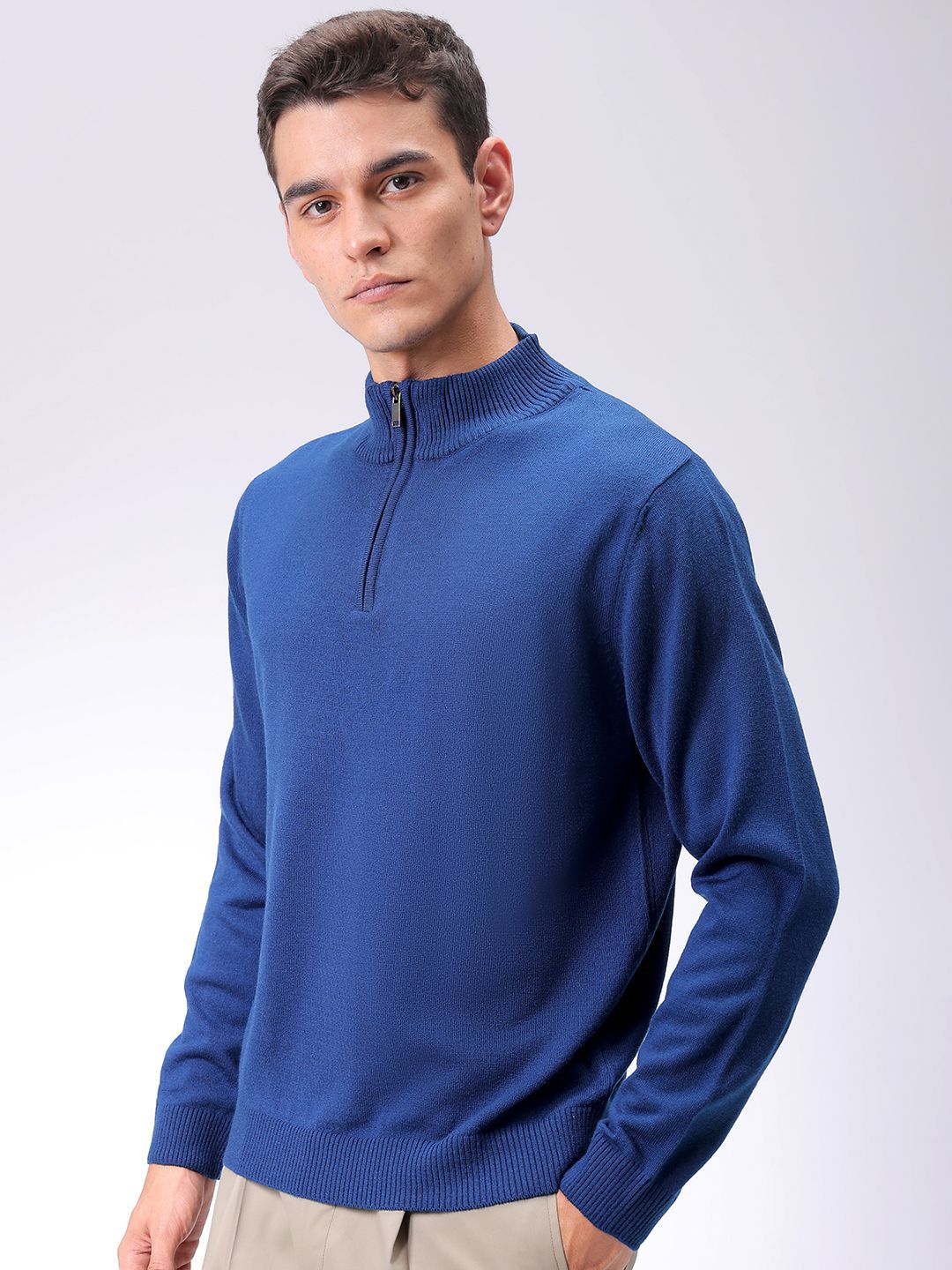 The Indian Garage Co Men Mock Collar Sweaters