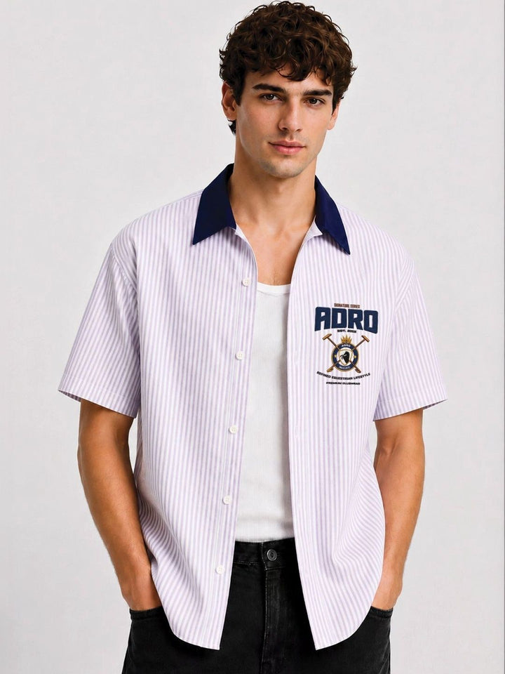 ADRO Men Relaxed Striped Casual Shirt
