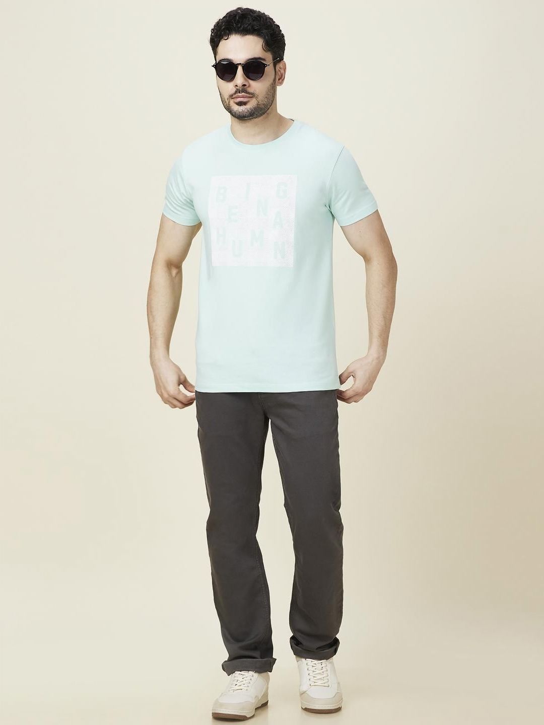 Being Human Men Typography Printed Round Neck Cotton Slim Fit T-shirt