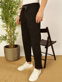Thomas Scott Men Smart Pleated Mid-Rise Regular Fit Cotton Joggers Trousers