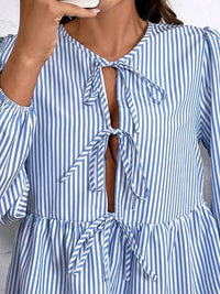 DressBerry Striped Puff Sleeve Top