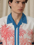 Eszett Abstract Forest Conversational Cotton Short Sleeves Shirt