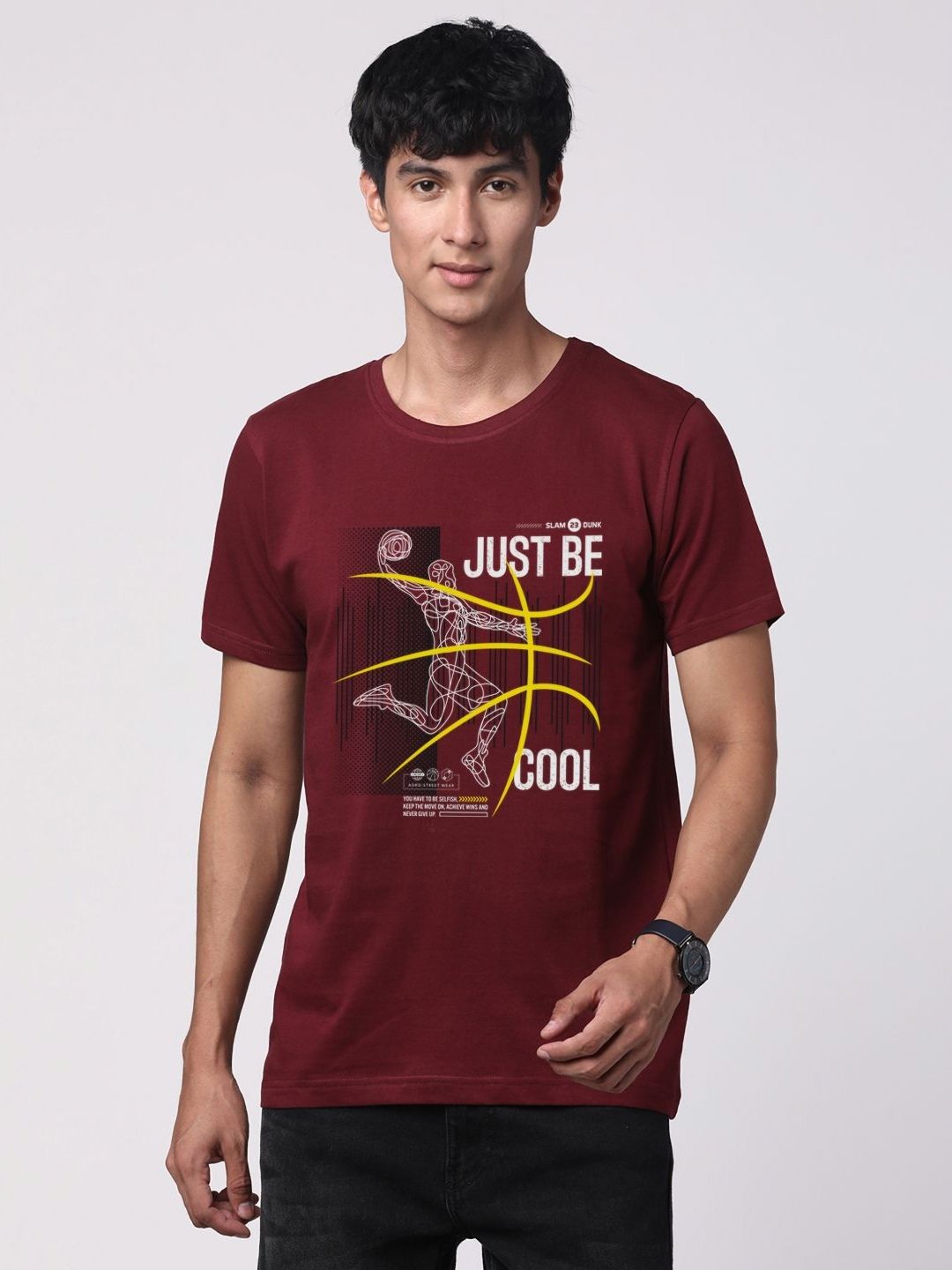 Pek ADRO Lelaki dengan 3 T-shirt Kapas Leher Bulat Bercetak Grafik