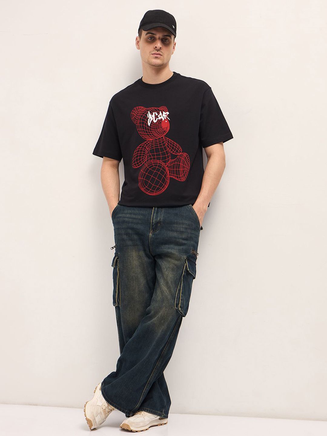 THE BEAR HOUSE Men Graphic Printed Round Neck Cotton T-shirt