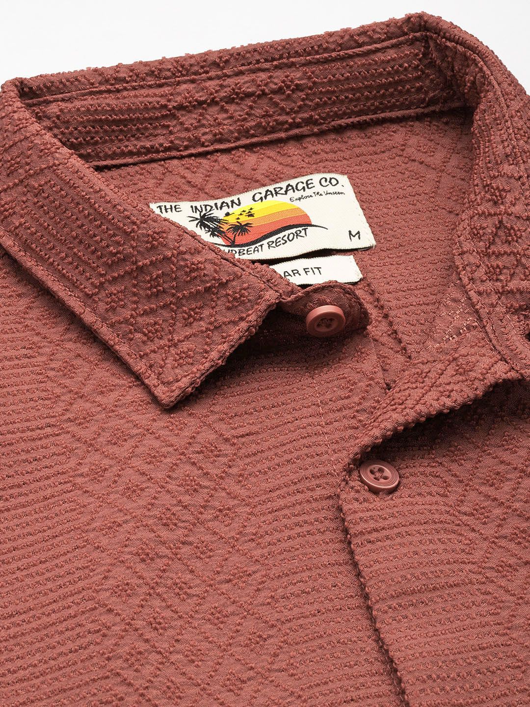The Indian Garage Co Self Design Opaque Casual Shirt