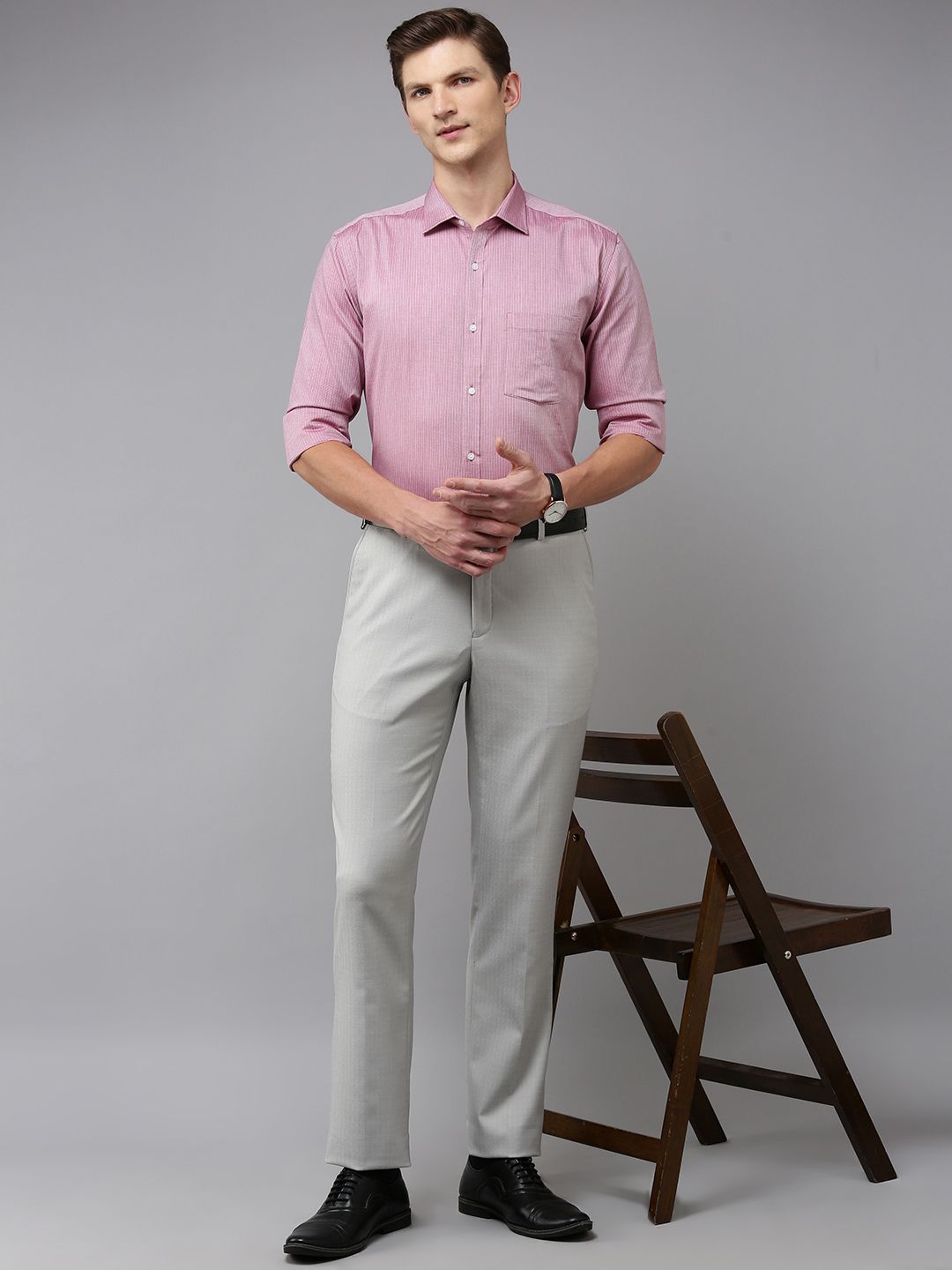 Park Avenue Men Pure Cotton Slim Fit Striped Formal Shirt