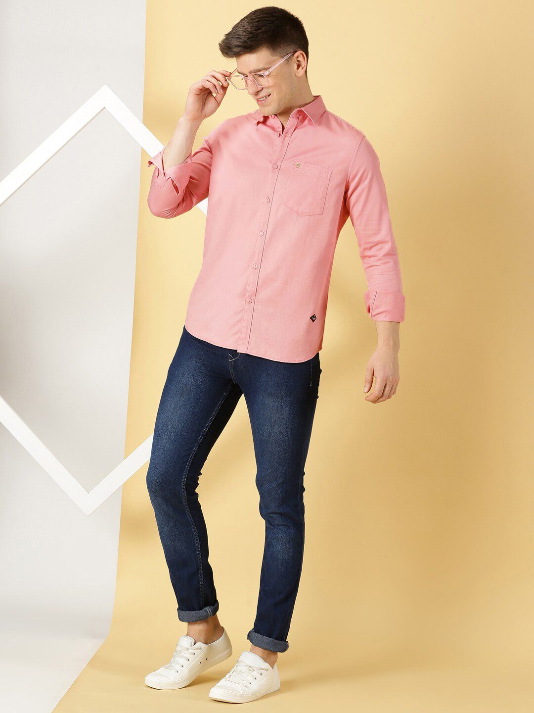 Thomas Scott Men Standard Slim Fit Flannel Weave Pure Cotton Casual Shirt