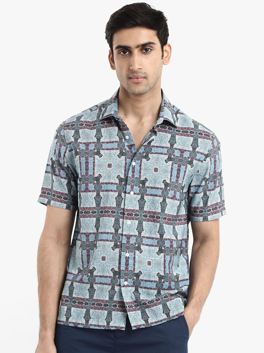 RARE RABBIT Men Comfort Boxy Opaque Printed Casual Shirt