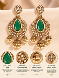 PANASH Teardrop Shaped Jhumkas Earrings
