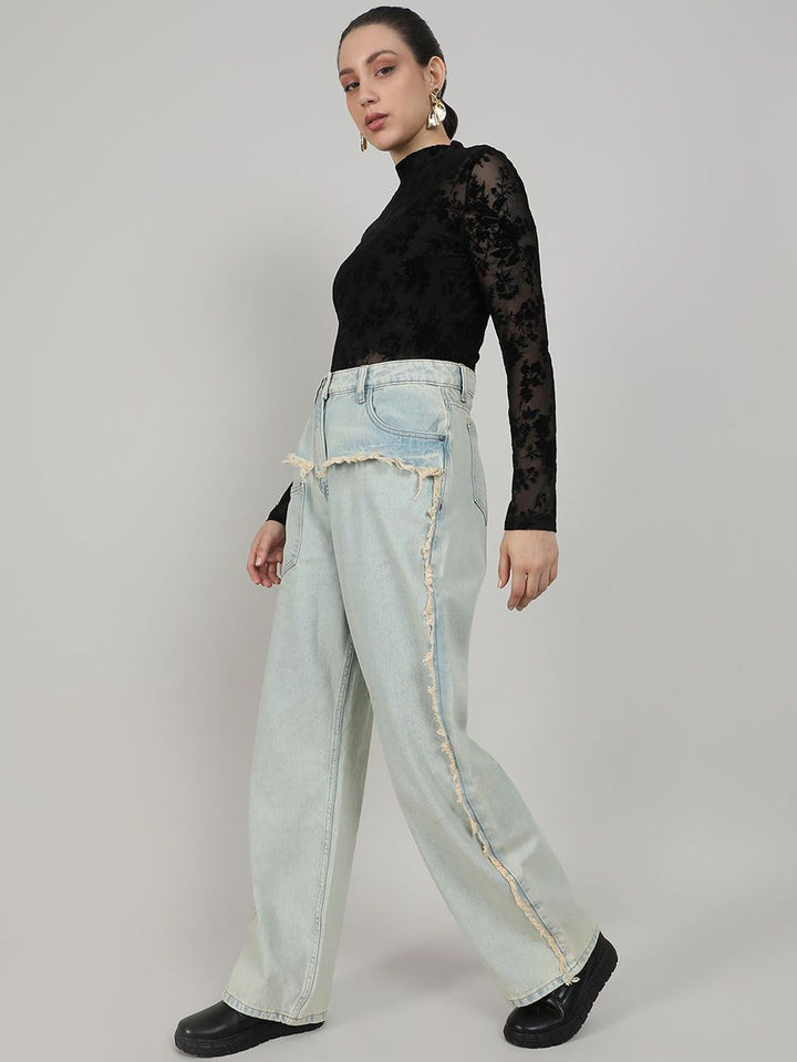 Campus Sutra Women Comfort Low Distress Heavy Fade Stretchable Jeans