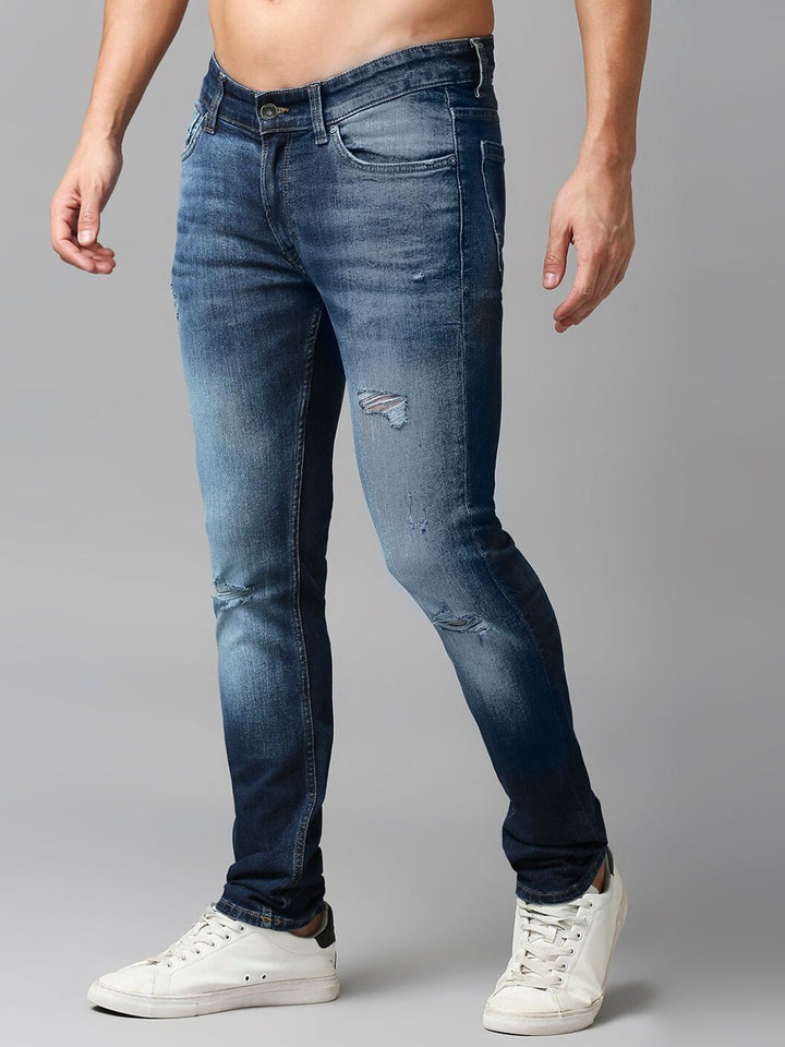 SPYKAR Men Cotton Mildly Distressed Heavy Fade Stretchable Jeans