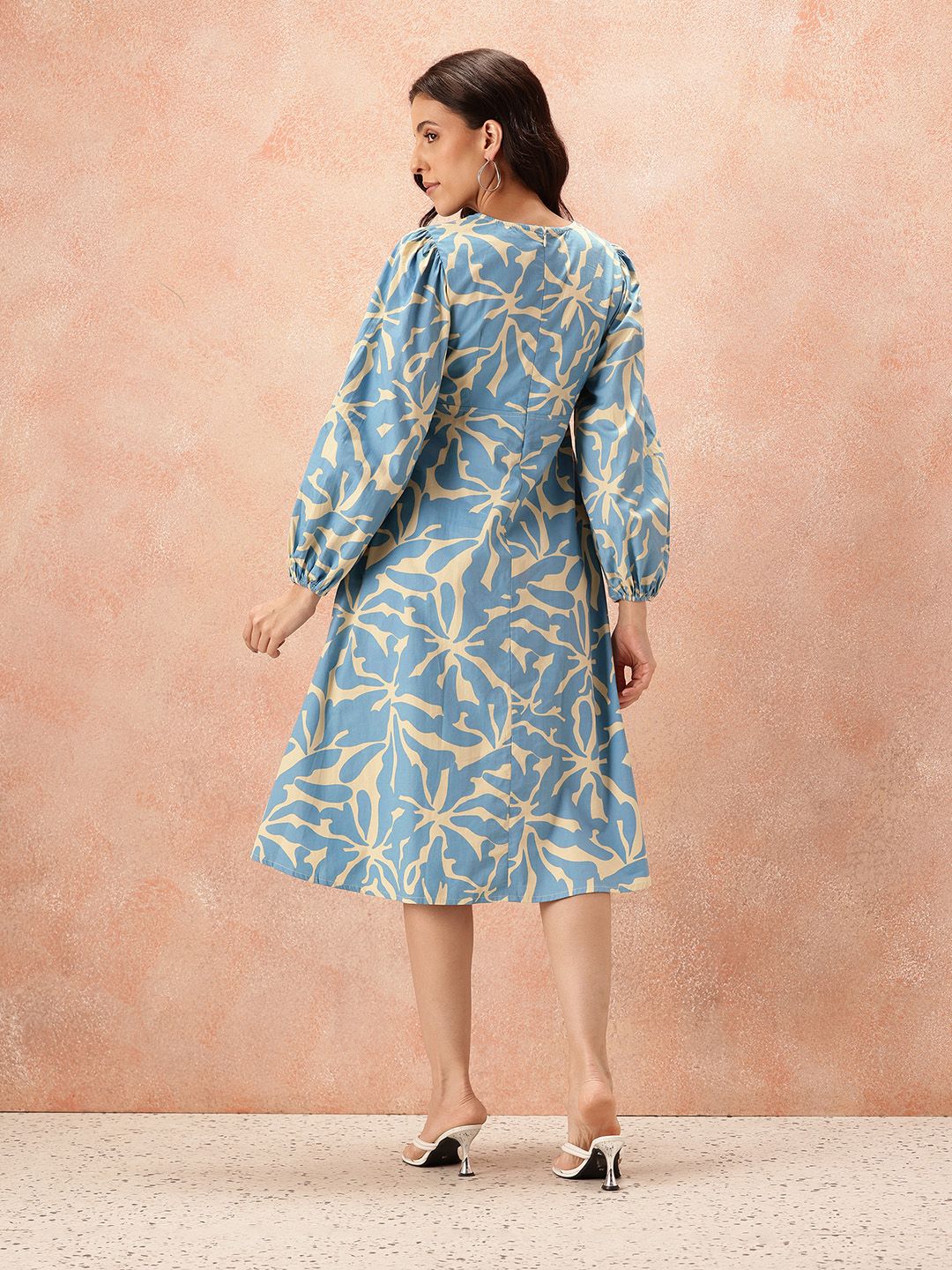 all about you Floral Print Pure Cotton A-Line Midi Dress