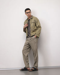 ether 365 Essentials Men Tapered Fit Pleated Chinos Trousers