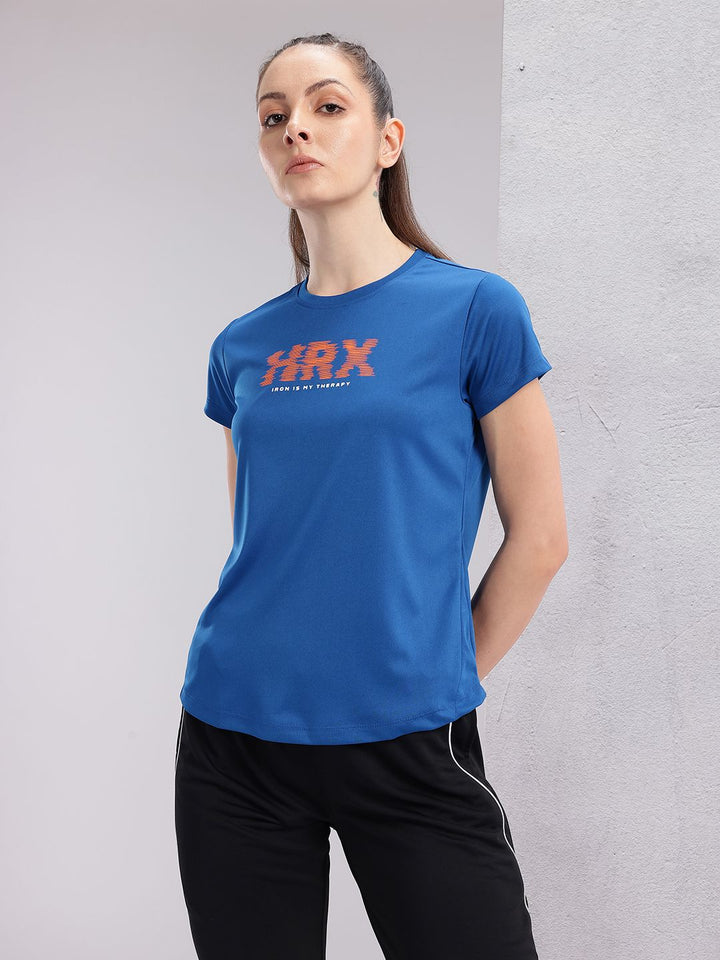 HRX by Hrithik Roshan Couple Collection Brand Logo Printed Rapid-Dry Training T-shirt