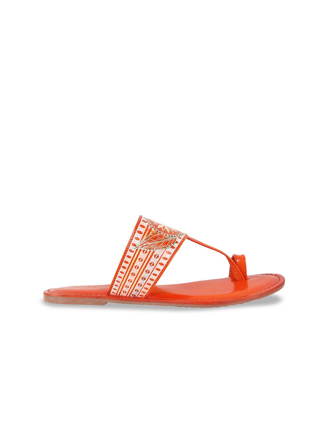 Metro Printed Leather One Toe Flats