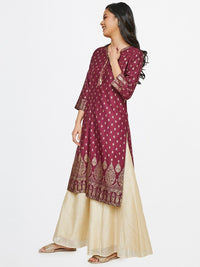 Global Desi Women Purple Ethnic Motifs Printed Kurta