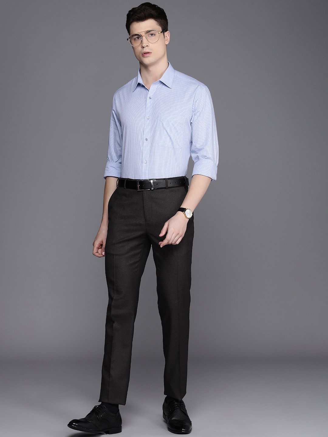 Raymond Men Mid-Rise Slim Fit Trousers