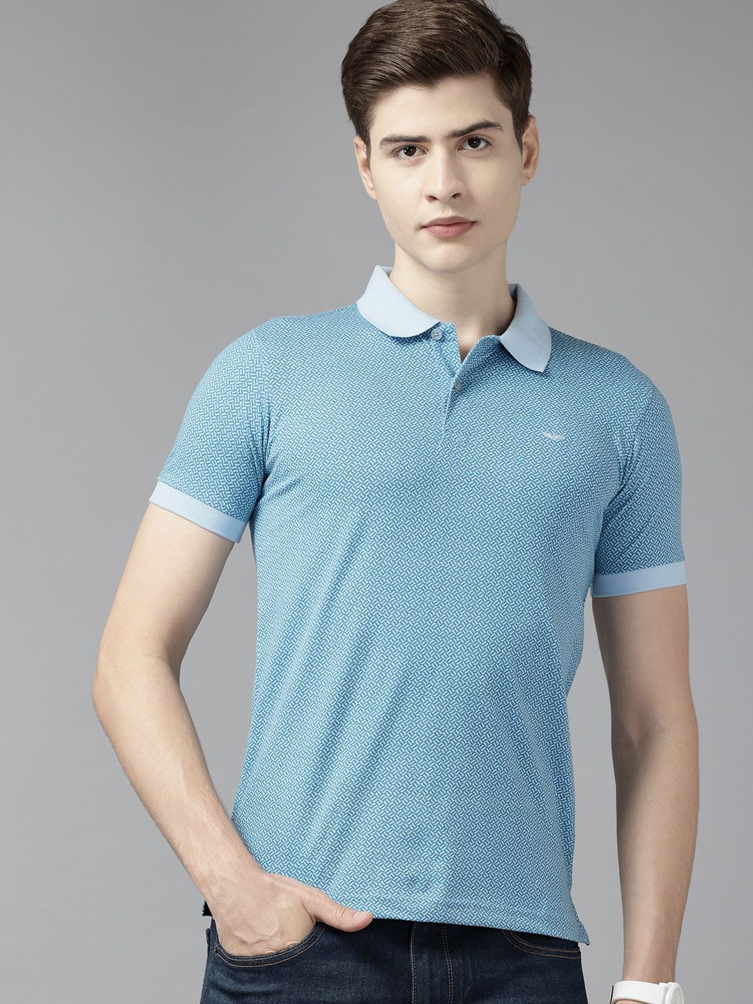Park Avenue Printed Polo Collar Slim Fit T-shirt