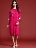 all about you Floral Embroidered Puff Sleeve Sheath Dress
