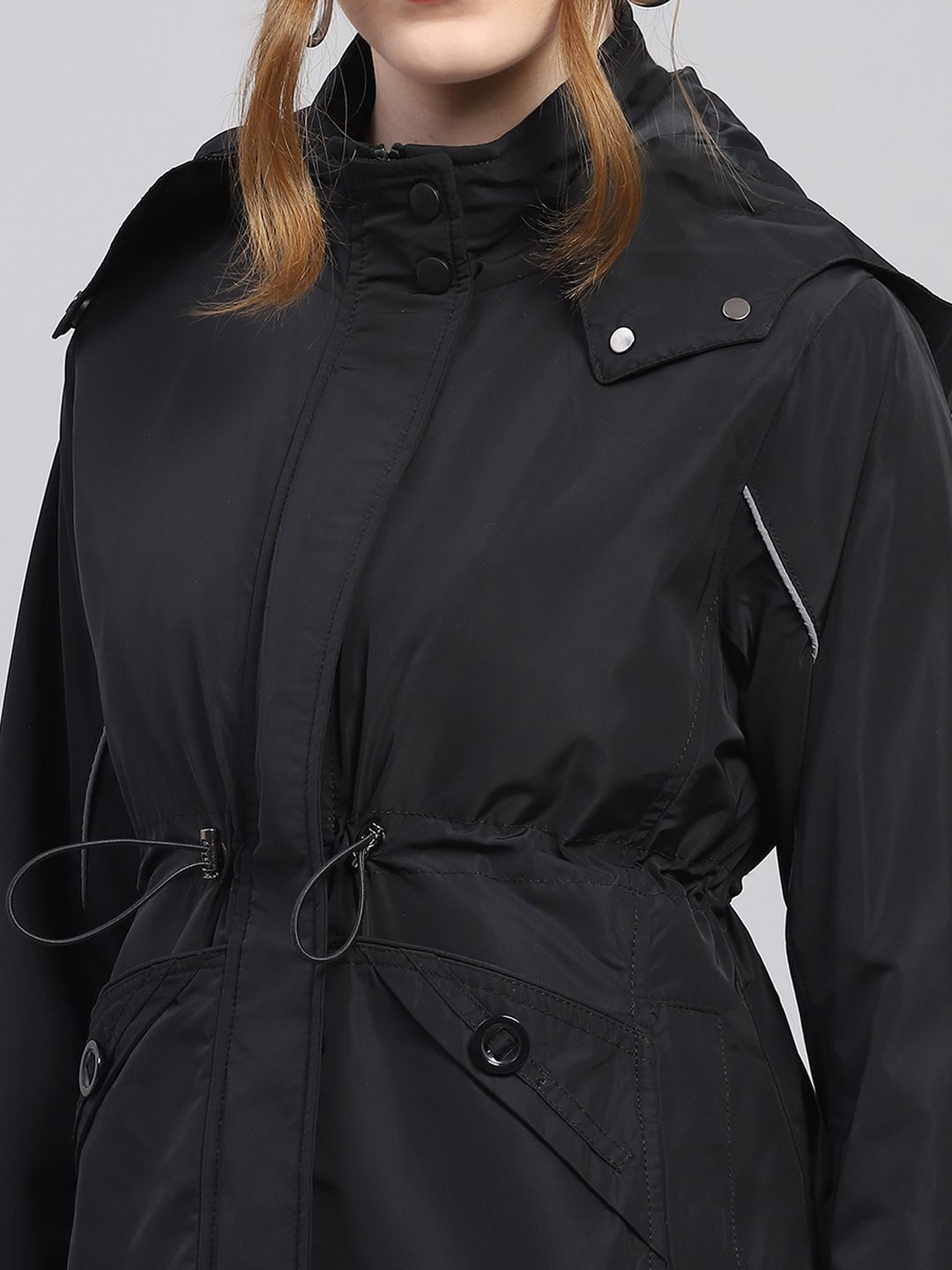 Monte Carlo Water Repellent Toggle Waist Hooded Tailored Jacket