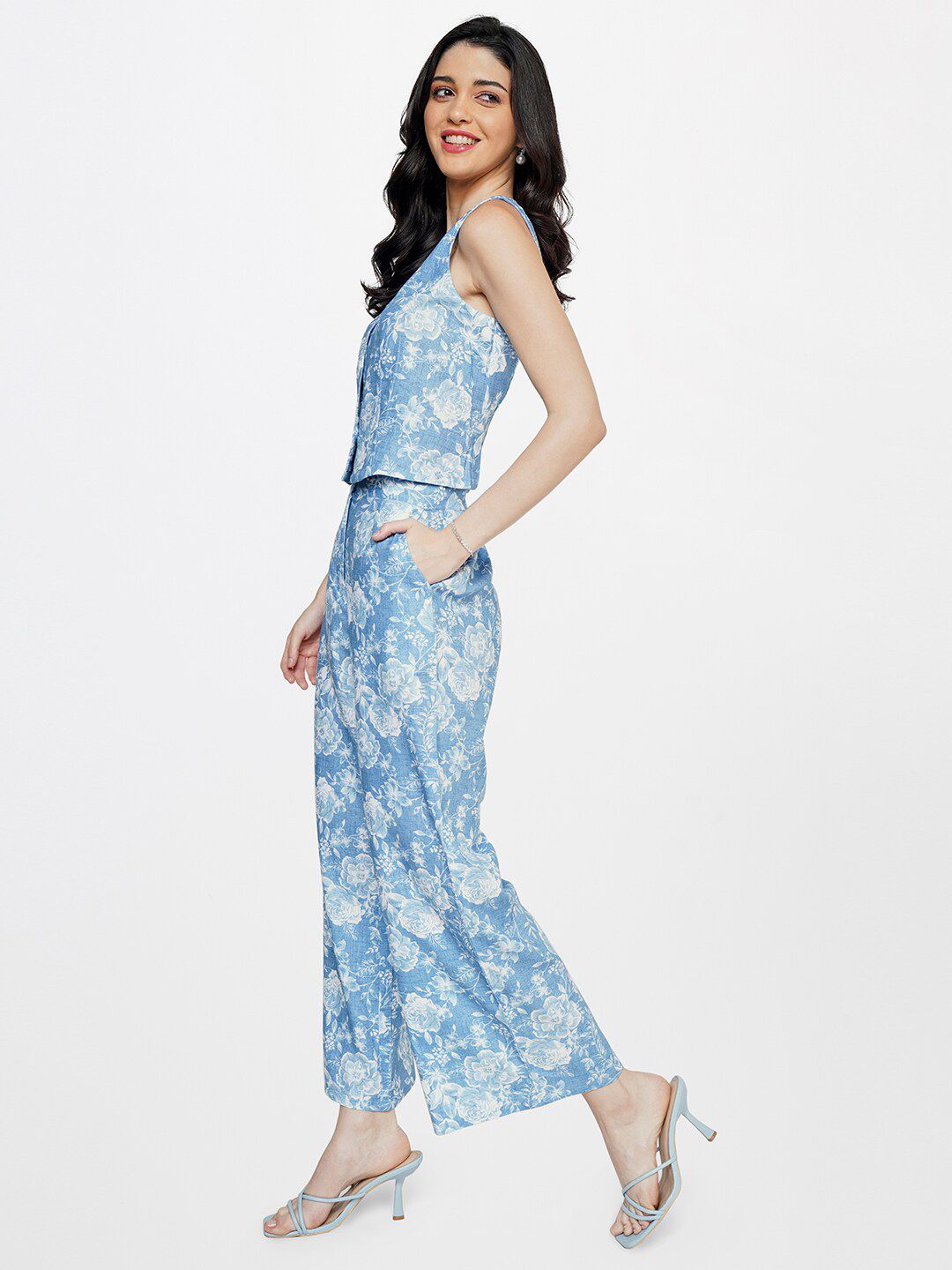 AND Women Floral Printed Top with Palazzos