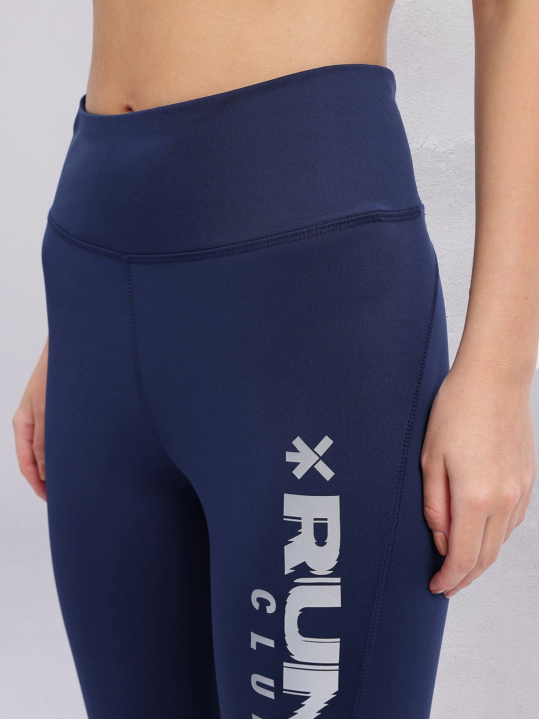 HRX by Hrithik Roshan Women Typography Print Mid-Rise Rapid-Dry Running Tights