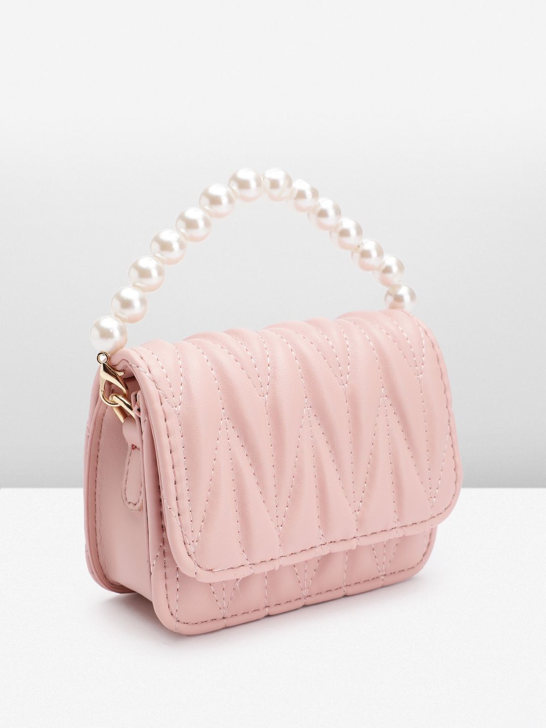 DressBerry Structured Quilted Satchel Bag