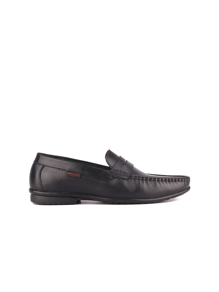Red Chief Men Black Leather Formal Loafers