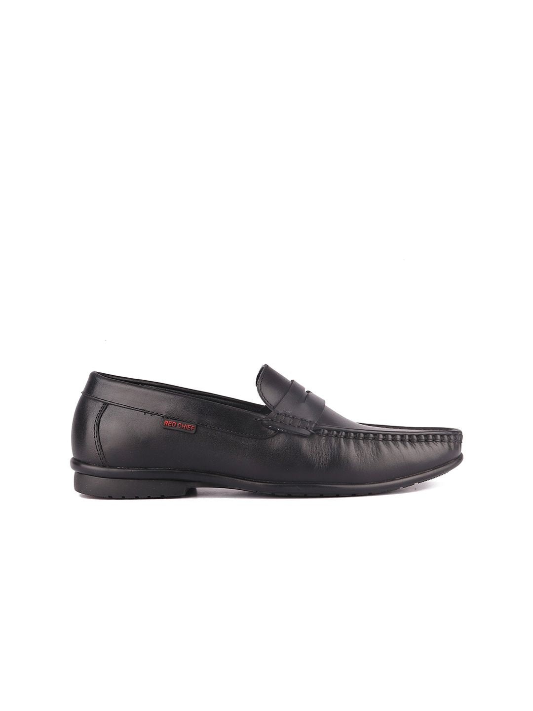 Red Chief Men Black Leather Formal Loafers