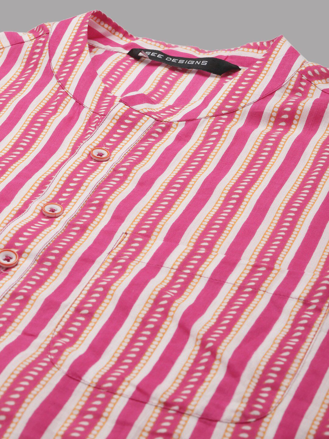 See Designs Men Cotton Striped Kurta