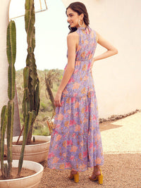 STREET 9 Lavender & Pink Floral Printed Maxi Dress