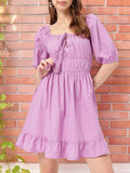 Feminini Lavender Luxe Cinched & Stunning A-Line Mini Dress