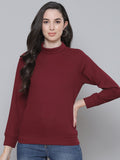 SASSAFRAS Maroon Ribbed Regular Winter Top