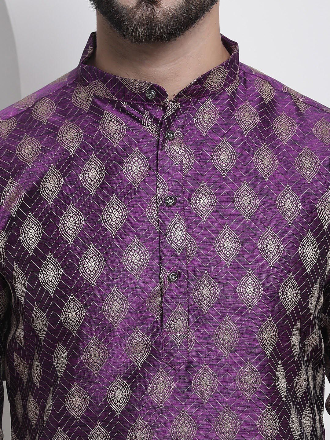 SOJANYA Ethnic Motifs Woven Design Jacquard Regular Kurta