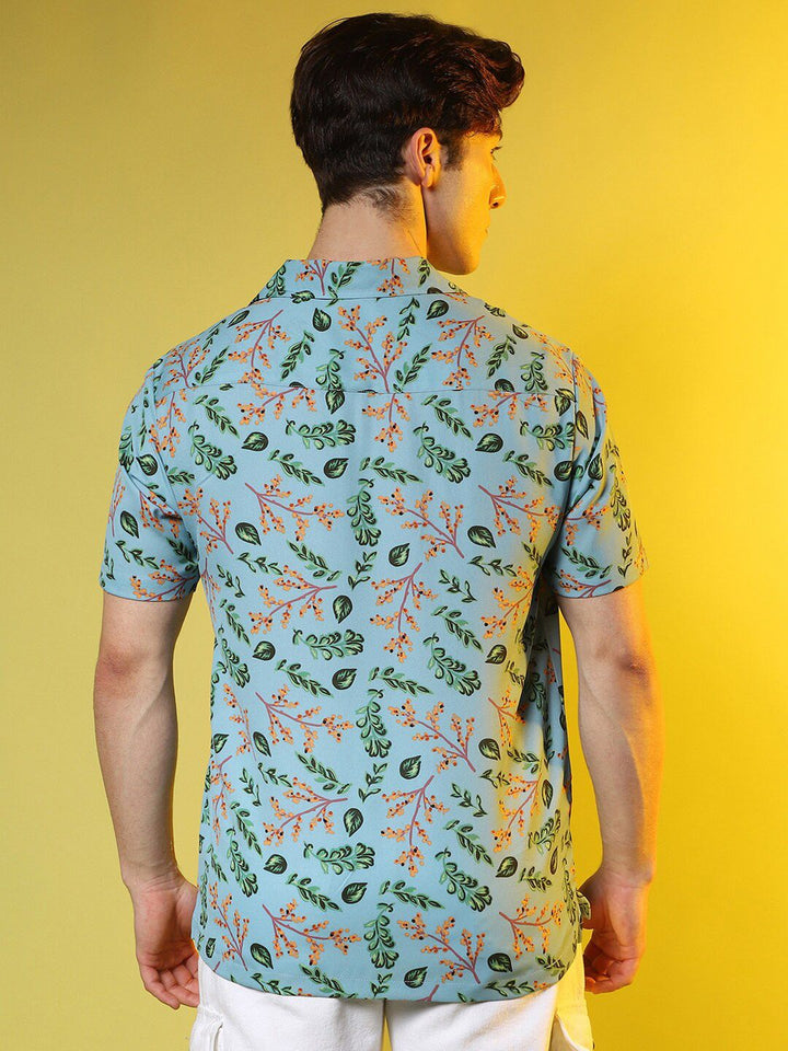 Campus Sutra Button-Down Collar Short Sleeves Floral Classic Printed Casual Shirt