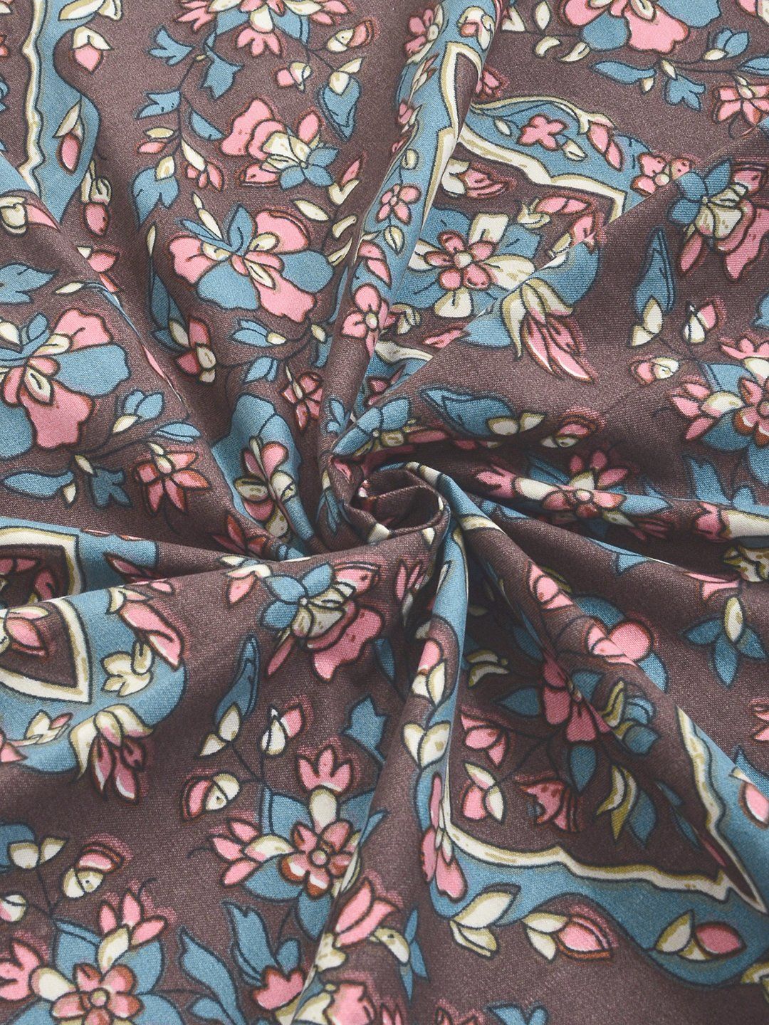 Myntra Elegant Homes Coklat Floral 300 TC Cadar dengan 2 Sarung Bantal