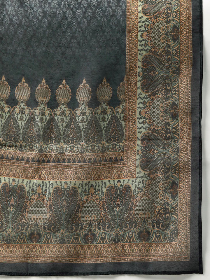 Varanga Ethnic Printed Chanderi Silk Kurta with Trouser and Dupatta