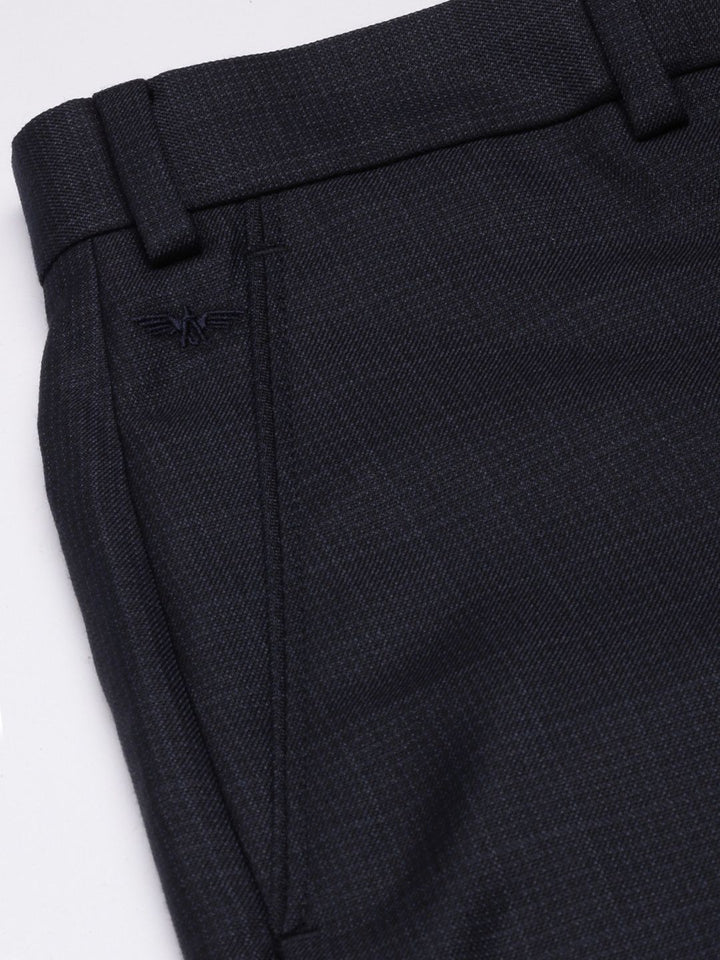 Park Avenue Men Textured Smart Slim Fit Formal Trousers