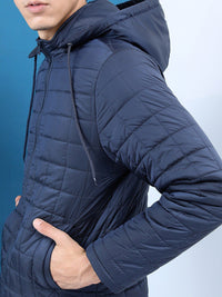 HIGHLANDER Men Navy Blue Padded Jacket