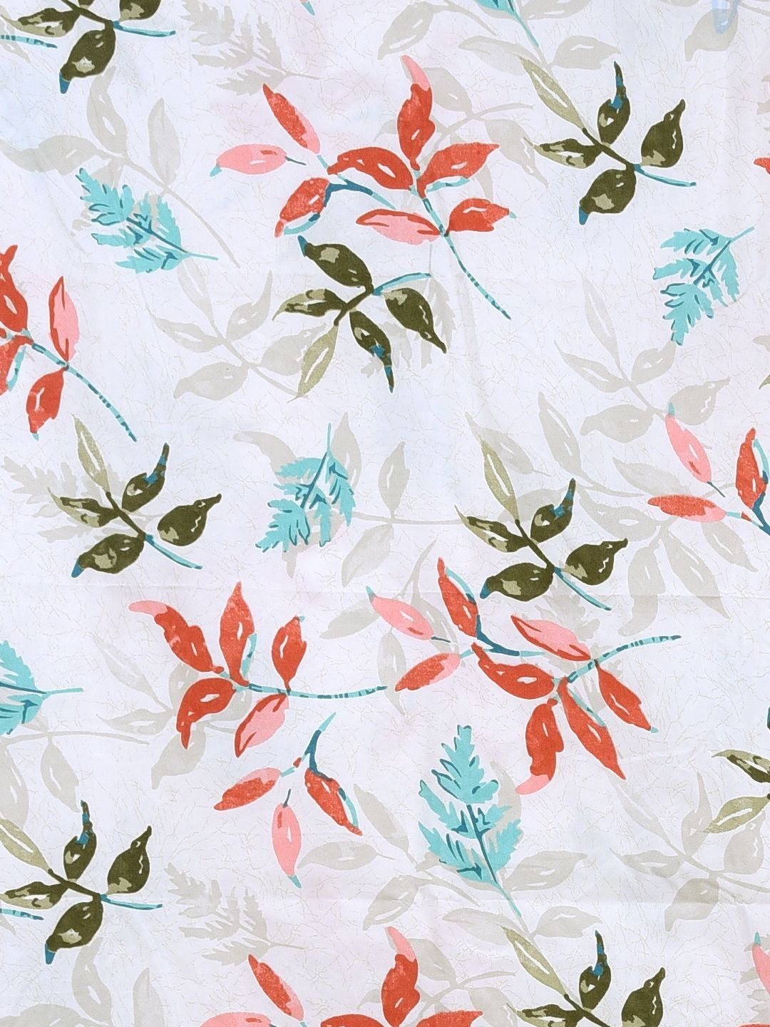 Cortina Glazed Cotton Red & White Floral 140 TC King Bedsheet with 2 Pillow Covers