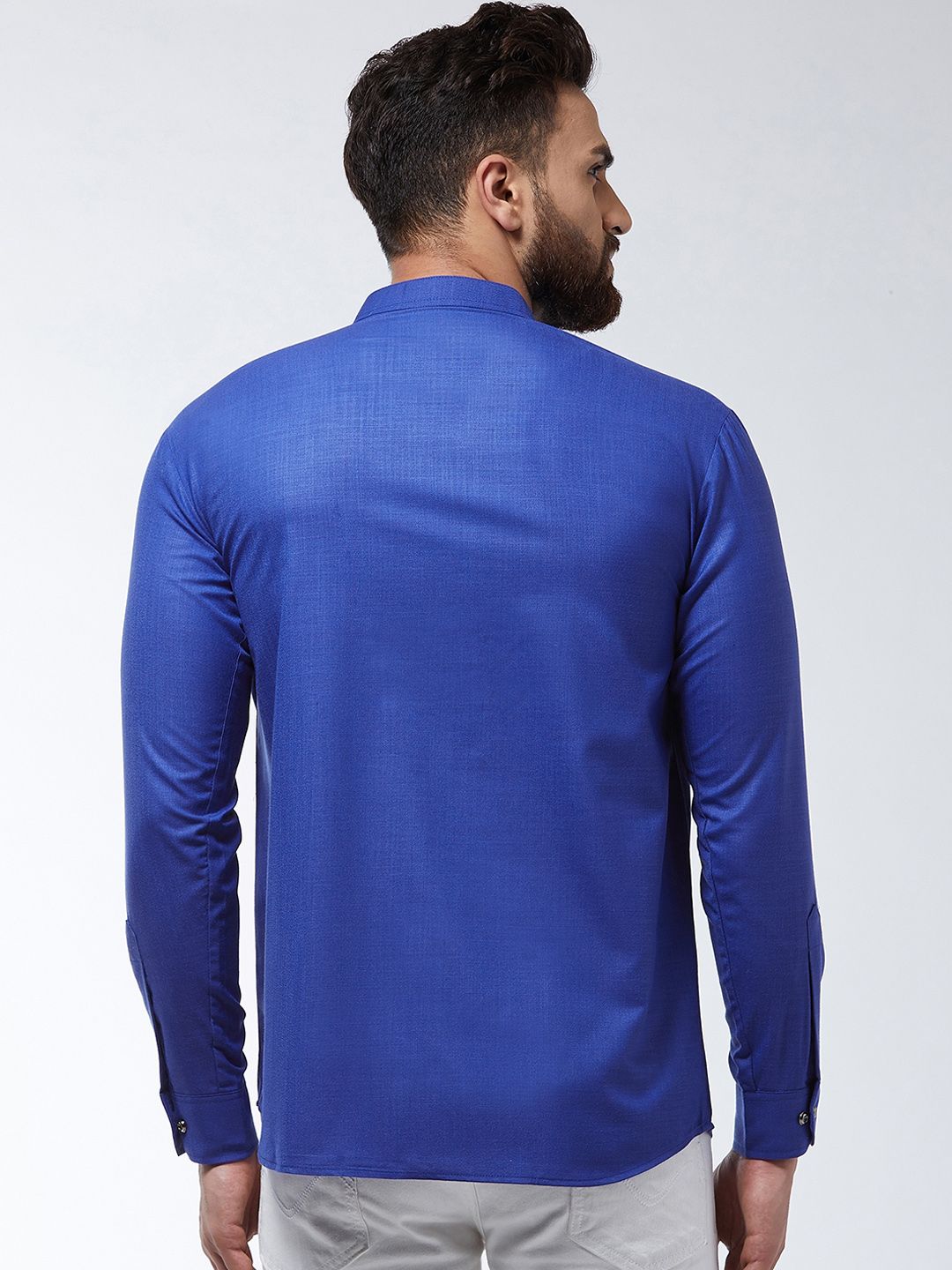 SOJANYA Lelaki Biru Solid Kurta Lurus